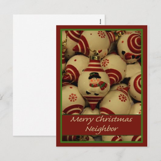 Benachbarte Weihnachtskarte Feiertagspostkarte (Vorne/Hinten)