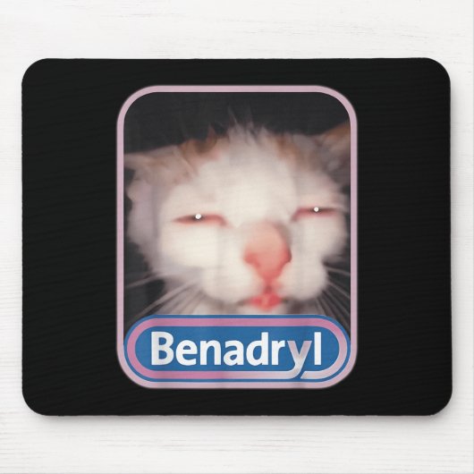 Benadryl Meme Cat Benny Niedlich & Funny Mousepad (Vorne)