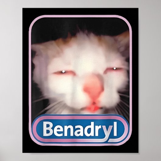 Benadryl Meme Cat Funny Cat Lovers Cat Mama Cat Va Poster (Vorne)