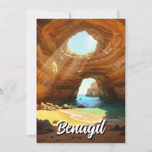 Benagil Caves Algarve Portugal Postcard Feiertagskarte