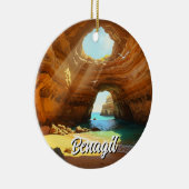 Benagil Caves Algarve Portugal Postcard Keramik Ornament (Rechts)