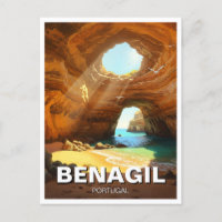 Benagil Caves Algarve Portugal Postcard