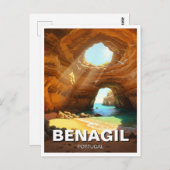 Benagil Caves Algarve Portugal Postcard Postkarte (Vorne/Hinten)