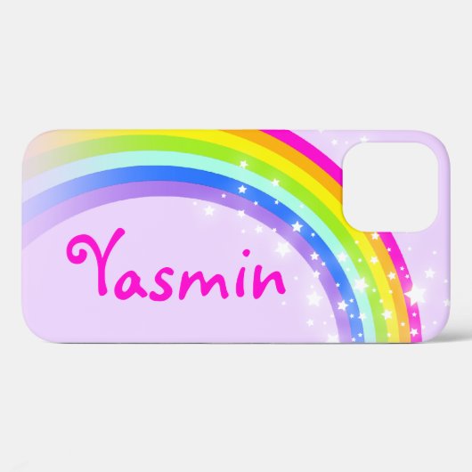 Benannt 6 Buchstaben Regenbogenviolett Mädchen ipo Case-Mate iPhone Hülle (Rückseite (Horizontal))