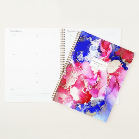 Benannt Abstrakt Art Pink Lila Gold Planer (Anzeige)