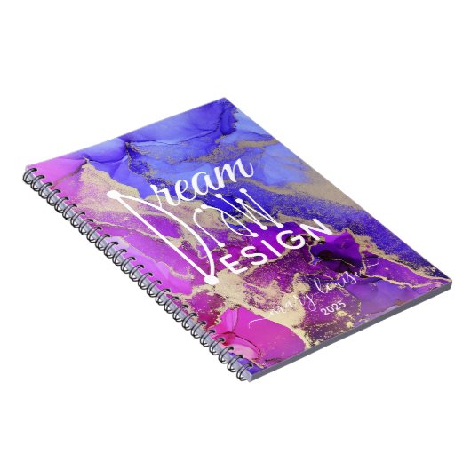 Benannt Abstrakt Pink Lila Gold Art Notebook Notizblock (Rechte Seite)