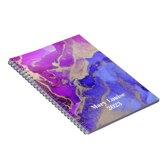 Benannt Abstrakt Pink Lila Gold Art Notebook Notizblock (Rechte Seite)