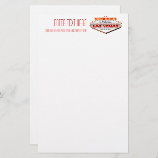 Benannt auf Las Vegas, Nevada Funny Sign Briefpapier (Vorne/Hinten)