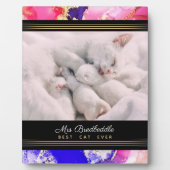 Benannt beste Katze je Foto Vorlage Pink Abstrakt Fotoplatte (Vorderseite)