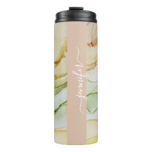 Benannt Blush Pink Abstrakt Pastel Thermal Tumbler Thermosbecher