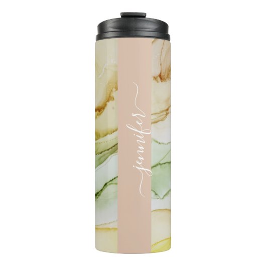 Benannt Blush Pink Abstrakt Pastel Thermal Tumbler Thermosbecher (Vorderseite)
