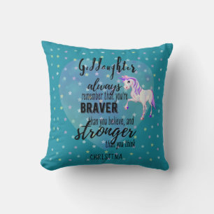 Benannt GODAUGHTER Motivierend Zitat Einhorn Aquam Kissen