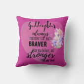 Benannt GODAUGHTER Motivierend Zitat Einhorn Rosa Kissen (Rückseite)