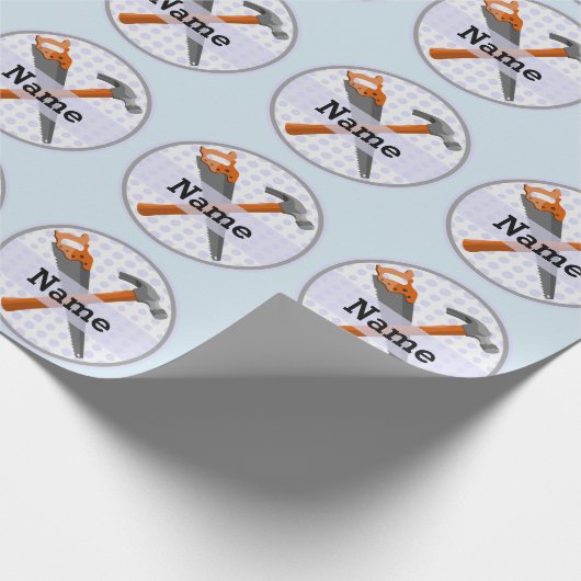 Benannt Personalisiert Tools Design für Jungen. Geschenkpapier (Ecke)