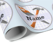 Benannt Personalisiert Tools Design für Jungen. Geschenkpapier (Rolleneckpunkt)