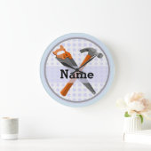 Benannt Personalisiert Tools Design für Jungen. Große Wanduhr (Zuhause)