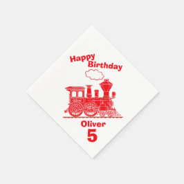 Benannt Red Train Jungen 5. Geburtstag Servietten