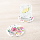 Benannte Bohemische Pastel-Rose Getränkeuntersetzer (Seite)