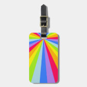 Benannte helle Regenbogenrochen-Cloud-Gepäckmarke Gepäckanhänger (Vorderseite vertikal)