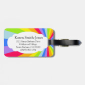 Benannte helle Regenbogenrochen-Cloud-Gepäckmarke Gepäckanhänger (Rückseite horizontal)