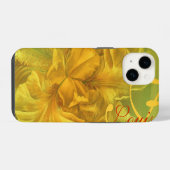 Benannte Iris-Blumen-Gelb-Kunst iPhone Hülle (Rückseite (Horizontal))