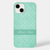 Benannte Lilie Damask Minze grün Case-Mate iPhone Hülle (Rückseite)