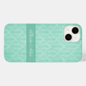 Benannte Lilie Damask Minze grün Case-Mate iPhone Hülle (Rückseite (Horizontal))