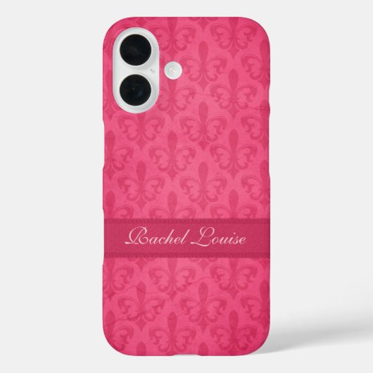 Benannte Lilie Damask rosa Case-Mate iPhone Hülle (Rückseite)