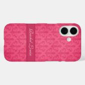 Benannte Lilie Damask rosa Case-Mate iPhone Hülle (Rückseite (Horizontal))