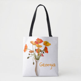 Benannte Vase der Poppies Tote Tag Tasche