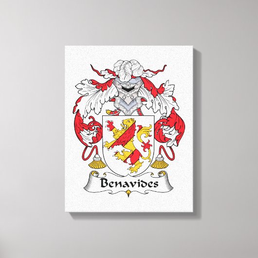 Benavides Familienwappen Leinwanddruck (Vorderseite)