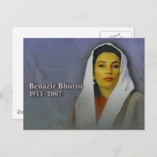 Benazir bhutto postkarte (Vorne/Hinten)