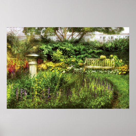 Bench - Garten Vergnügen Poster (Vorne)