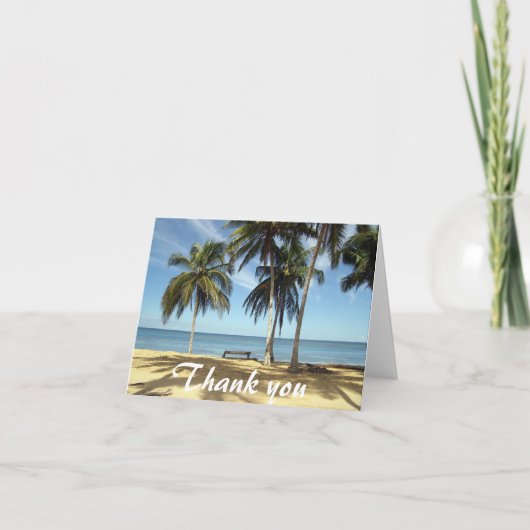 Bench on Beach Danke Ihrer Karte (Vorderseite)