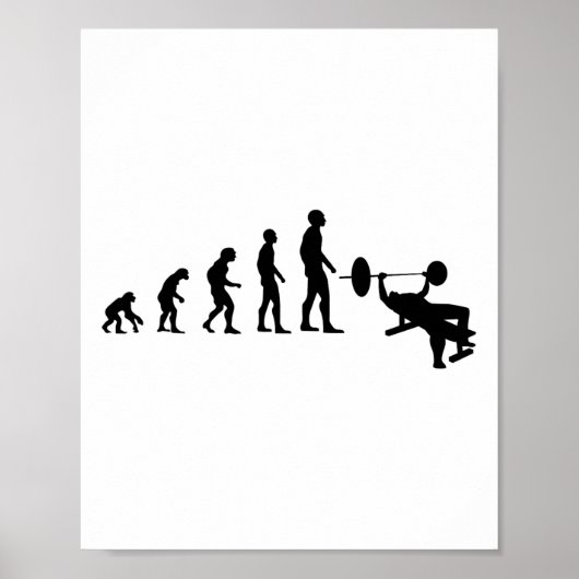 Bench Press Bodybuilding Funny Evolution Strength  Poster (Vorne)