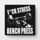 BENCH PRESS, F*CK STRESS - Workout Motivierend Fotoplatte (Vorderseite)