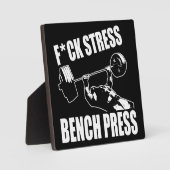 BENCH PRESS, F*CK STRESS - Workout Motivierend Fotoplatte (Vorderseite)