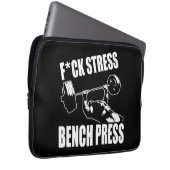 BENCH PRESS, F*CK STRESS - Workout Motivierend Laptopschutzhülle (Vorne Rechts)