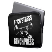BENCH PRESS, F*CK STRESS - Workout Motivierend Laptopschutzhülle (Vorderseite Links)