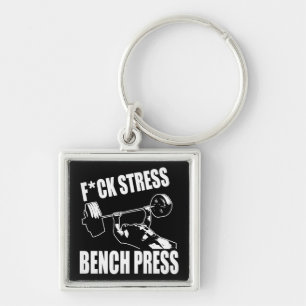 BENCH PRESS, F*CK STRESS - Workout Motivierend Schlüsselanhänger
