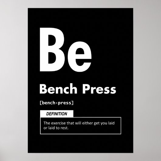 Bench Press - Periodic Table - Funny Gym Meme Poster (Vorne)