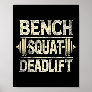 Bench Squat Deadlift Barbell Bodybuilding Poster
