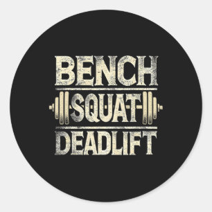 Bench Squat Deadlift Barbell Bodybuilding Runder Aufkleber