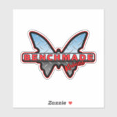 Benchmade Knives 80er Retro Chrome Butterfly Aufkleber (Blatt)