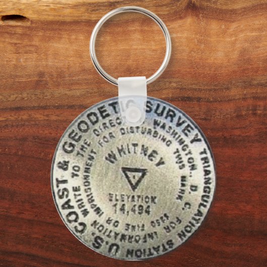 Benchmark des Mount-Whitney-Gipfels Schlüsselanhänger (Vorderseite)