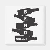 Bend Oregon Beer Flaschenstapel Logo Magnet (Vorne)