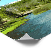 Bend Oregon Berg Fluss Wald Vintage Poster (Ecke)