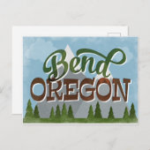 Bend Oregon Fun Retro Snowy Mountains Postkarte (Vorne/Hinten)