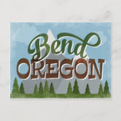 Bend Oregon Fun Retro Snowy Mountains Postkarte (Vorderseite)