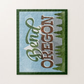 Bend Oregon Fun Retro Snowy Mountains Puzzle (Vertikal)